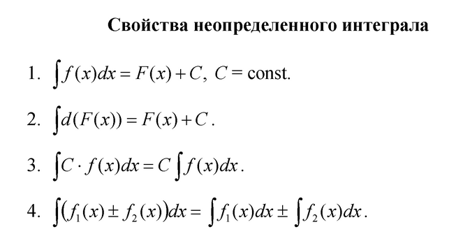 Неопределенный интеграл доказательство